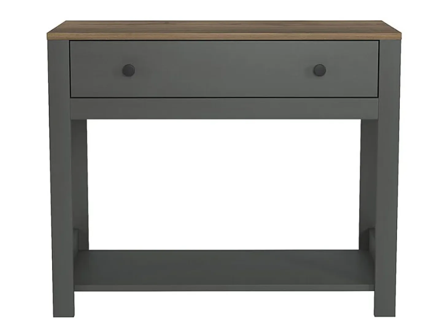 Consola para recibidor color blanco negro estilo clásico con cajón Corlay - Negro