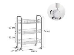 Contenedor con ruedas blanco 45x27x64 tarro