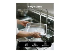 Contenedor Gastronorm SucceBuy GN 1/2, Recipiente de Restauración de Acero Inoxidable 4PCs 3,8 L, Contenedor Inox Alimentario Profundidad 6,4 cm, Antiadherente