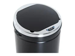 Contenedor sensorial de 42L, apertura automática, acero inoxidable, negro (30,5x30,5x68 cm)