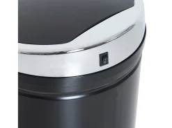Contenedor sensorial de 42L, apertura automática, acero inoxidable, negro (30,5x30,5x68 cm)
