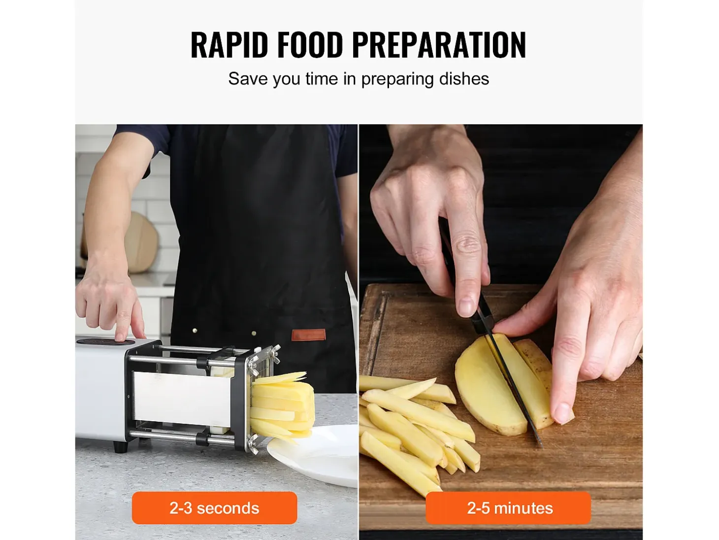 Cortador De Papas Eléctrico SucceBuy, Picadora De Patatas Y Verduras De Acero Inoxidable