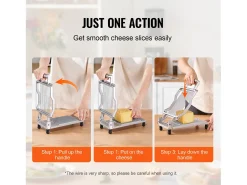 Cortador de Queso Fino SucceBuy, Hilo de 0,5 cm, para Queso, Cocina, 0 V, Aleación de Aluminio, Plata