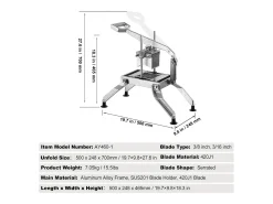 Cortador De Tomates Comercial SucceBuy 0,96 cm Y 0,48 cm Para Tomates