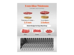 Cortadora SucceBuy Cuchilla de Acero Inoxidable de 5 mm para Cortadora de Carne SJY-DQ90 Juego de Cuchillas para Cortadora