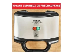 Croque-monsieur Tefal SM155212 ultracompacto 700W acero inoxidable antiadherente con mango termorresistente y bloqueo de seguridad
