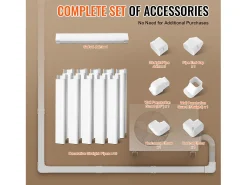 Cubierta de Línea SucceBuy 7.62cm de Ancho 540 cm para Mini-Split/Aire Acondicionado, PVC Decorativo para Aire Acondicionado, 10 Conductos Rectos y Componentes
