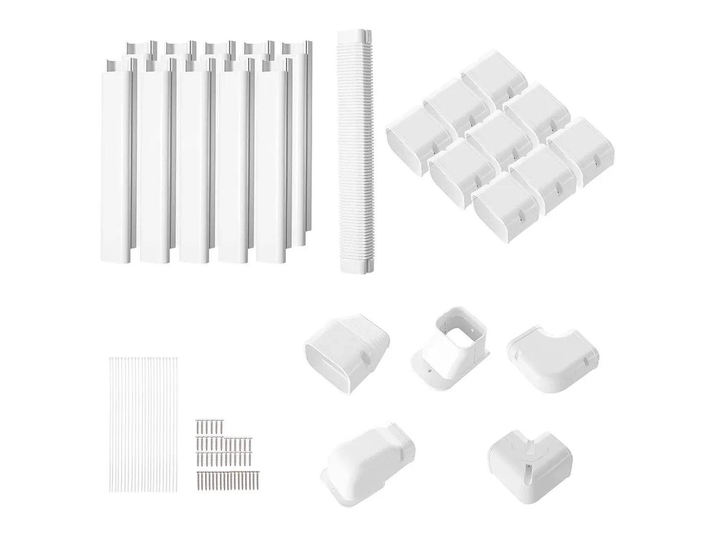 Cubierta de Línea SucceBuy 7.62cm de Ancho 540 cm para Mini-Split/Aire Acondicionado, PVC Decorativo para Aire Acondicionado, 10 Conductos Rectos y Componentes