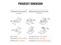 Cubierta de Línea SucceBuy 7.62cm de Ancho 540 cm para Mini-Split/Aire Acondicionado, PVC Decorativo para Aire Acondicionado, 10 Conductos Rectos y Componentes