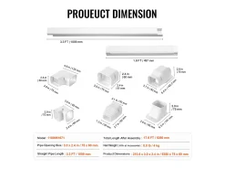 Cubierta de Línea SucceBuy 7.62cm de Ancho 535 cm para Mini-Aire Acondicionado Separado/Central en PVC