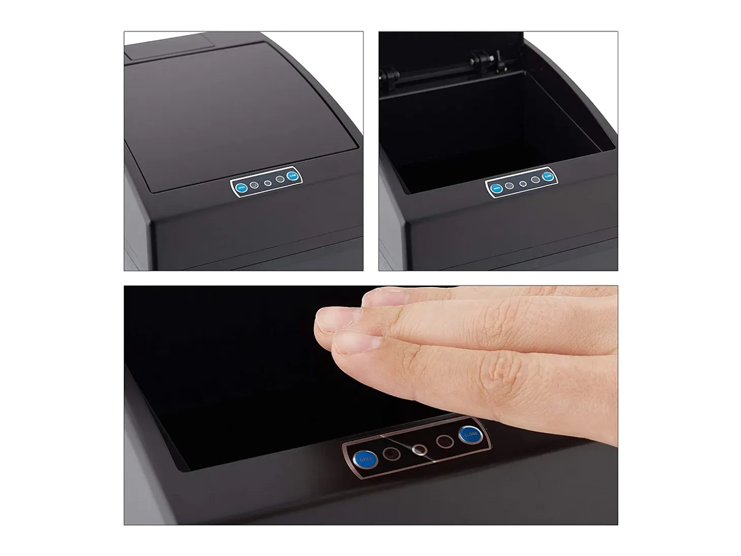 Cubo de basura automático de cocina con sensor tapa y cubo interior 7 litros color negro 13_0002322_2