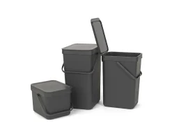 Cubo de basura Brabantia Sort & Go 12L Gris Oscuro - 109805