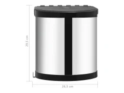 Cubo de basura de cocina empotrado 12 litros acero inoxidable 02_0006040