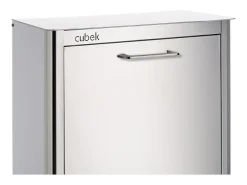 Cubo de basura para la cocina - Cubo de reciclaje - 3 compartimentos de 20L - acero Inoxidable - CUBEK