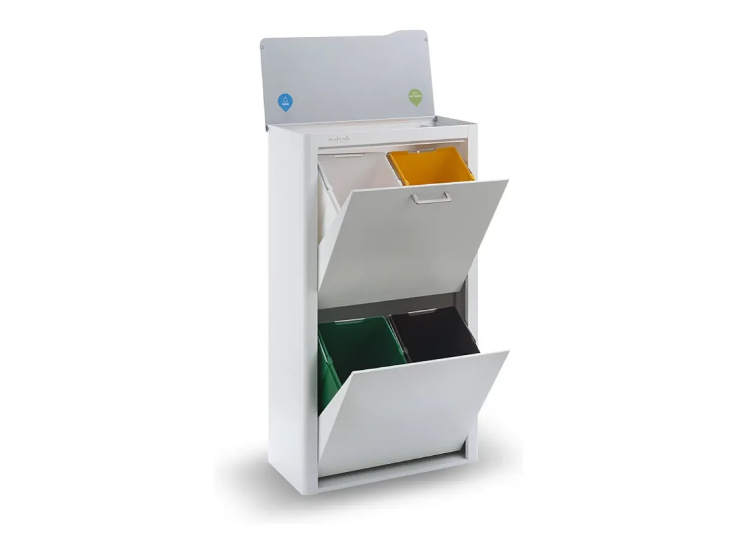 Cubo de basura para la cocina - Cubo de reciclaje - 4 compartimentos de 20L - CUBEK