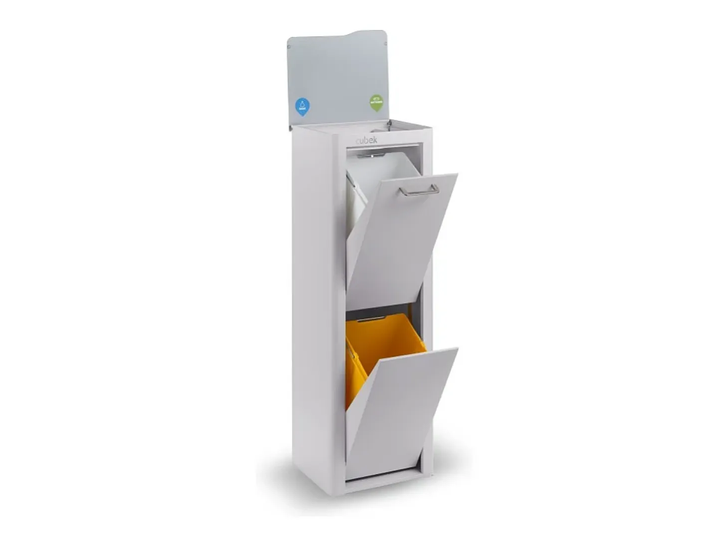 Cubo de basura para la cocina - Cubo de reciclaje - 2 compartimentos de 20L - CUBEK