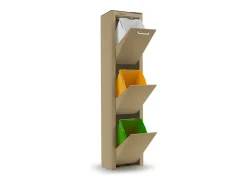 Cubo de basura para la cocina - Cubo de reciclaje - 3 compartimentos de 20L - CUBEK