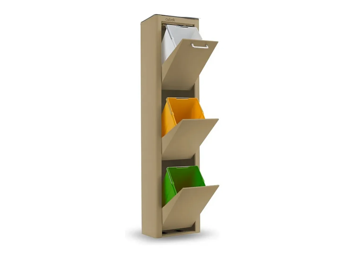 Cubo de basura para la cocina - Cubo de reciclaje - 3 compartimentos de 20L - CUBEK