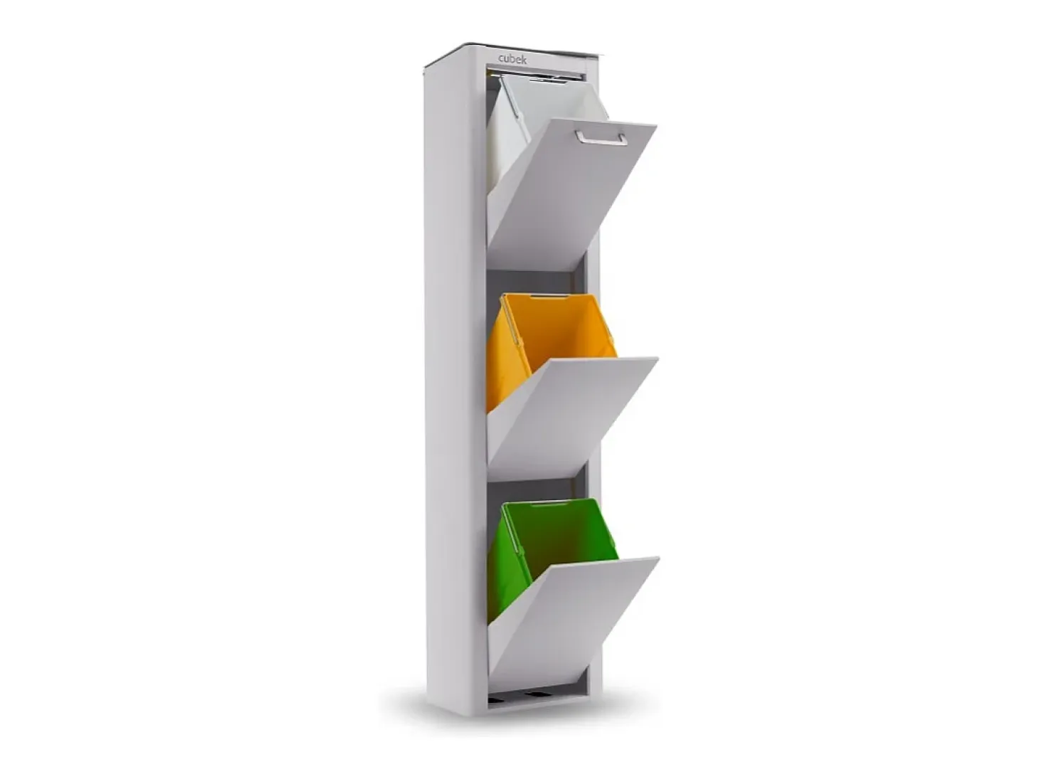 Cubo de basura para la cocina - Cubo de reciclaje - 3 compartimentos de 20L - CUBEK