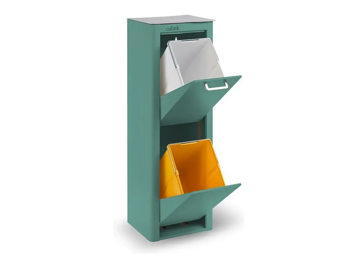 Cubo de basura para la cocina - Cubo de reciclaje - 2 compartimentos de 20L - CUBEK