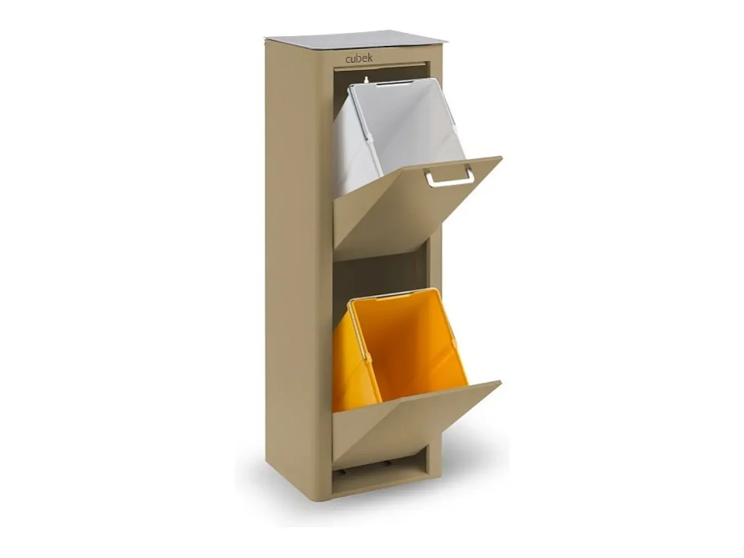 Cubo de basura para la cocina - Cubo de reciclaje - 2 compartimentos de 20L - CUBEK