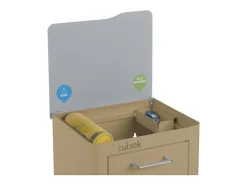 Cubo de basura para la cocina - Cubo de reciclaje - 2 compartimentos de 20L - CUBEK