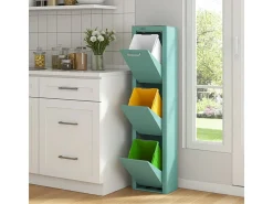 Cubo de basura para la cocina - Cubo de reciclaje - 3 compartimentos de 20L - CUBEK