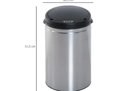 Cubo de basura plateado 30.5x30.5x51.5 cm HOMCOM