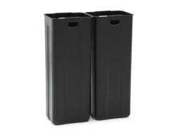 Cubo de clasificación de basura con pedal en acero inoxidable, 2 compartimentos de 30L, Cromado, GANEM