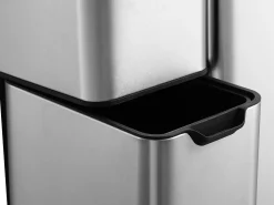 Cubo de reciclaje de acero inoxidable con pedal - 3 compartimentos - 60L - DUMEO