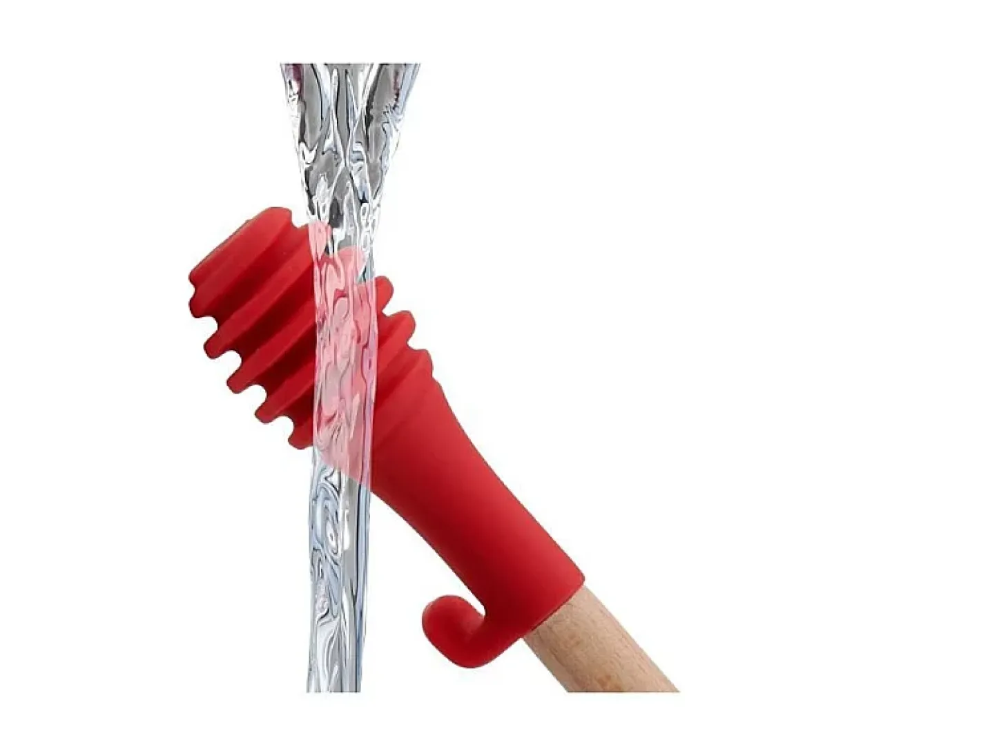 Cuillere a miel Ingenio - Bois hetre et silicone platinium - 17,5 cm