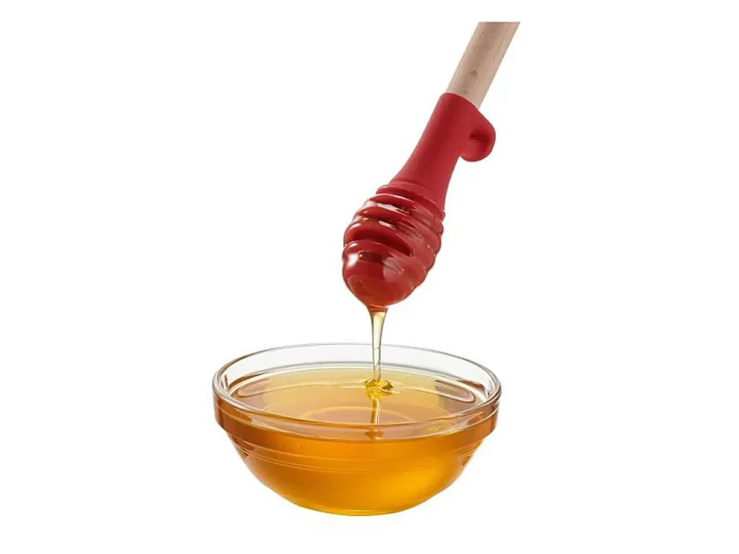 Cuillere a miel Ingenio - Bois hetre et silicone platinium - 17,5 cm