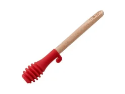 Cuillere a miel Ingenio - Bois hetre et silicone platinium - 17,5 cm