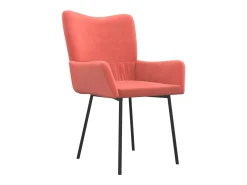 Dalira Sillas de comedor 2 unidades terciopelo rosa