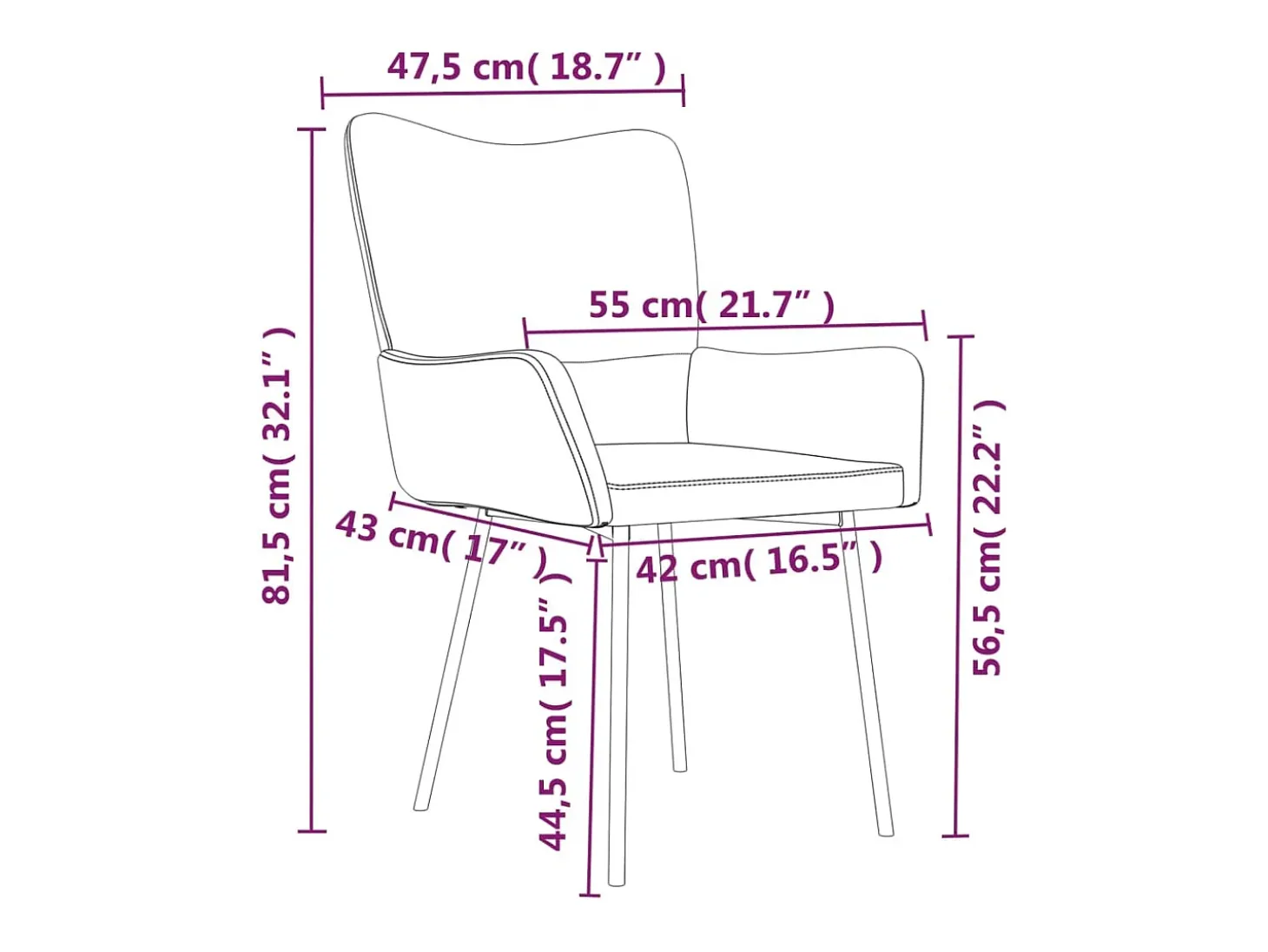 Dalira Sillas de comedor 2 unidades terciopelo gris oscuro