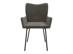 Dalira Sillas de comedor 2 unidades terciopelo gris oscuro