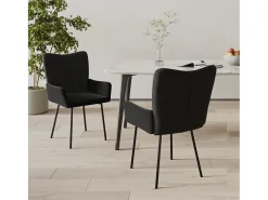 Dalira Sillas de comedor 2 unidades terciopelo negro