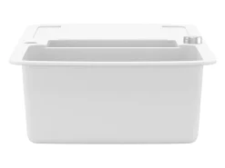 Delgany Fregadero de cocina con dos senos de granito blanco