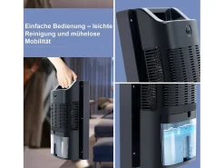 Deshumidificador de 2000 ml con control remoto, temporizador de 24 h, limpieza UV y modo de suspensión (negro)