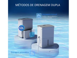 Deshumidificador eléctrico Green Homcom 35L 2 velocidades blanco 52,2x35,5x28 cm