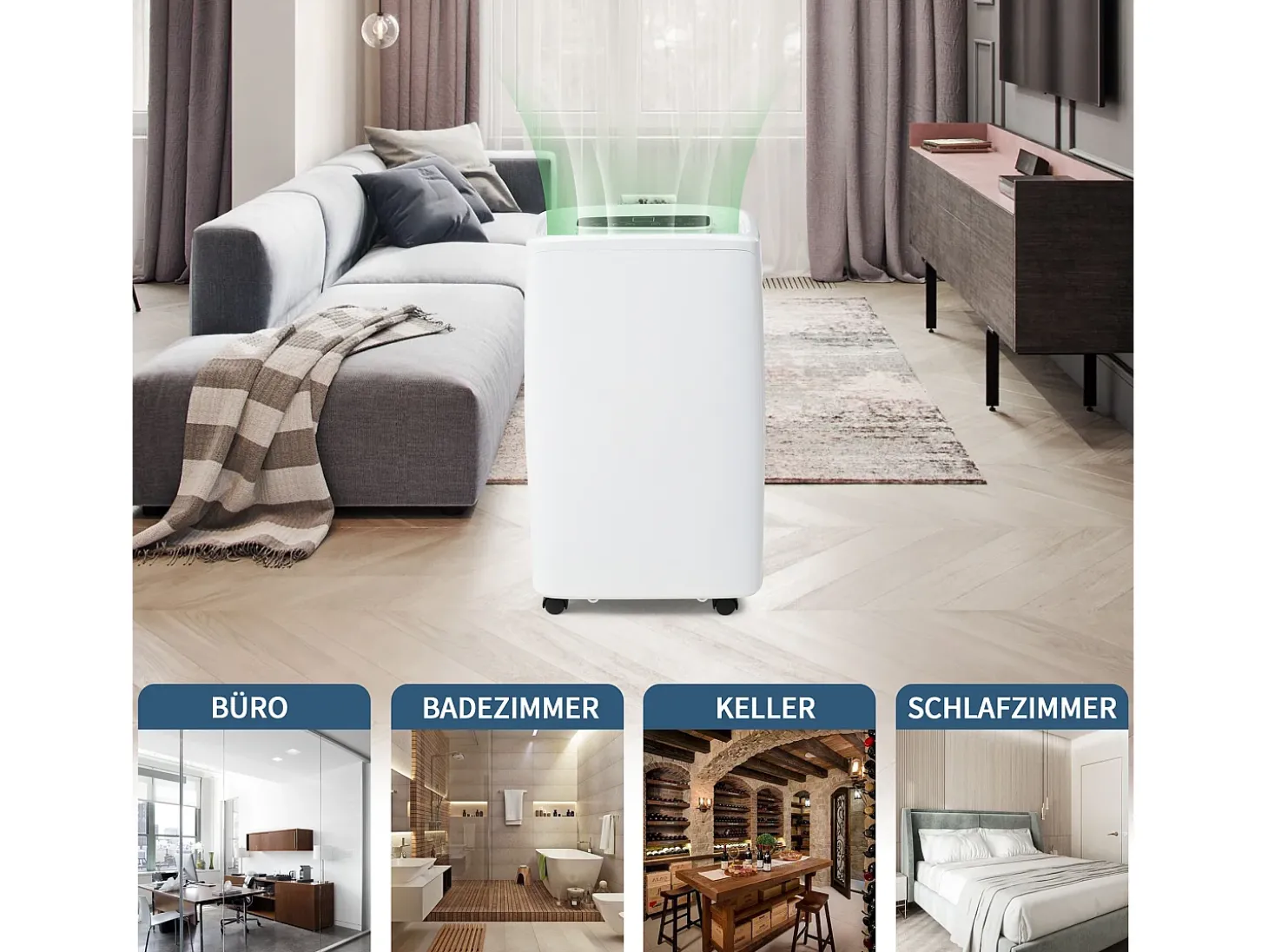Deshumidificador 12L/día, 3 en 1, Deshumidificador, Purificador y Secador de Aire, Tanque de 1.5L, Temporizador de 24h, Pantalla LED, para 15㎡, Blanco
