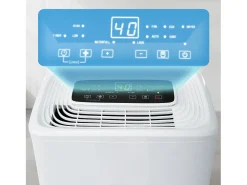Deshumidificador 12L/día, 3 en 1, Deshumidificador, Purificador y Secador de Aire, Tanque de 1.5L, Temporizador de 24h, Pantalla LED, para 15㎡, Blanco