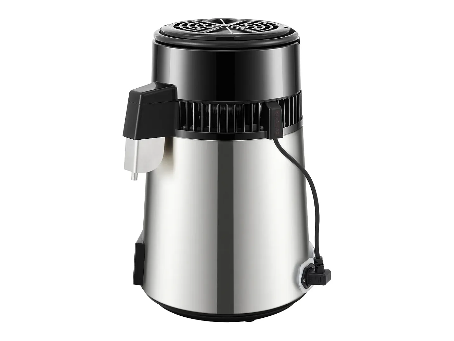 Destilador de Agua SucceBuy Pequeños Electrodomésticos Destilador de Agua de 4 l y 1,5 l/h, Máquina de Agua Destilada con Doble Temperatura, Color Plateado