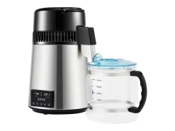 Destilador de Agua SucceBuy Pequeños Electrodomésticos Destilador de Agua de 4 l y 1,5 l/h, Máquina de Agua Destilada con Doble Temperatura, Color Plateado