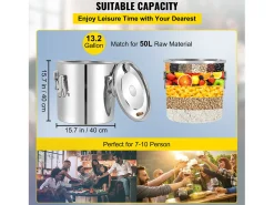 Destilador de Agua SucceBuy de 50 L con Barril Thumper y Bomba