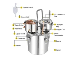 Destilador de Agua SucceBuy de 50 L con Barril Thumper y Bomba
