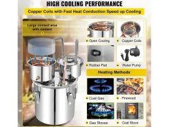 Destilador de Agua SucceBuy de 50 L con Barril Thumper y Bomba