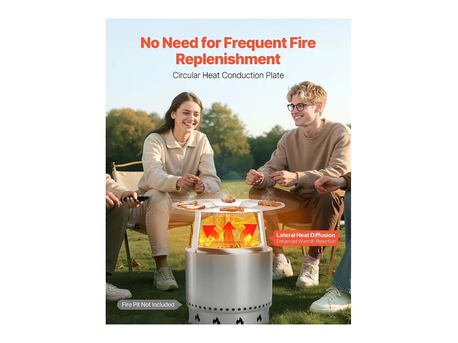 Difusor de Calor SucceBuy, 50.8x25.4 cm Protección Térmica Redonda, Difusor de Calor de Acero Inoxidable 304 con Tapa de Quemador Desmontable