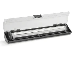 Dispensador de Rollos de Cocina X-Tra Roll Metaltex 2 en 1 con Cortador de Papel - Gris