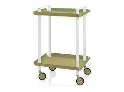 DON HIERRO - Carrito auxiliar LEKY, armazón blanco, 2 estantes. Multifuncional, práctico y decorativo-
